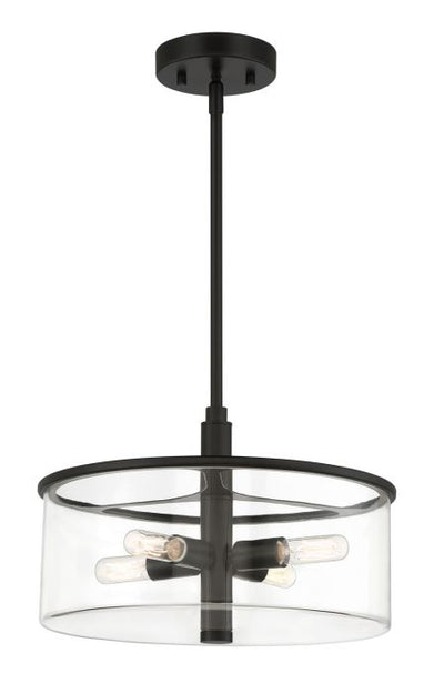 ##Antique Hardware## Hailie 4 Light Pendant in Flat Black