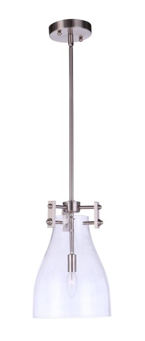 ##Antique Hardware## Chardonnay 1 Light Mini Pendant in Brushed Polished Nickel