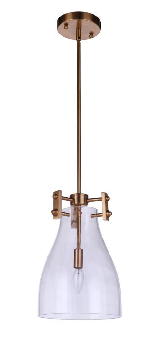 ##Antique Hardware## Chardonnay 1 Light Mini Pendant in Satin Brass