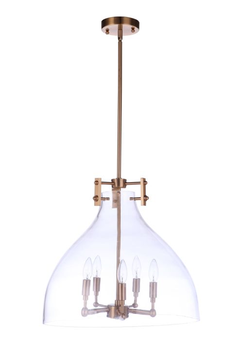 ##Antique Hardware## Chardonnay 5 Light Pendant in Brushed Polished Nickel