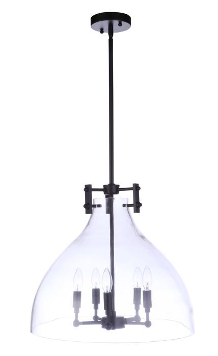 ##Antique Hardware## Chardonnay 5 Light Pendant in Flat Black