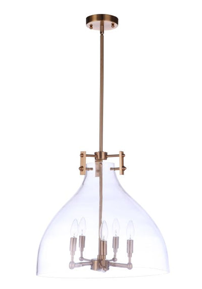 ##Antique Hardware## Chardonnay 5 Light Pendant in Satin Brass