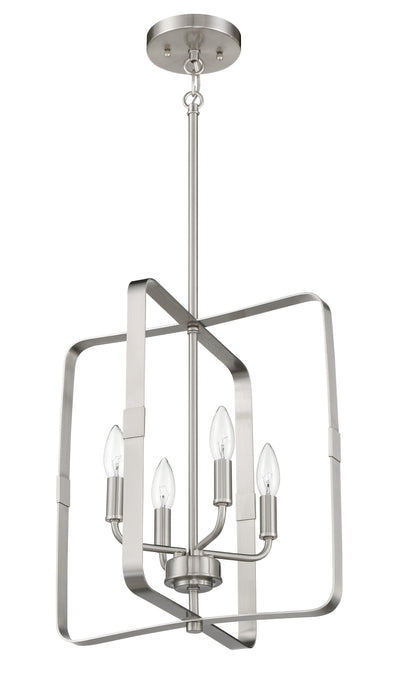 ##Antique Hardware## Stowe 4 Light Foyer in Brushed Polished Nickel