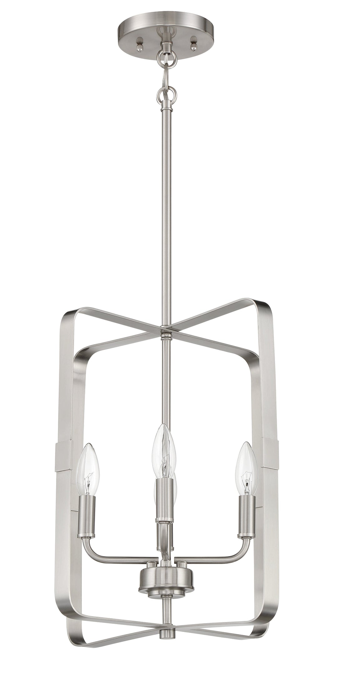 ##Antique Hardware## Stowe 4 Light Foyer in Brushed Polished Nickel