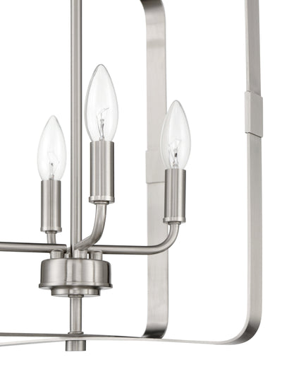 ##Antique Hardware## Stowe 4 Light Foyer in Brushed Polished Nickel