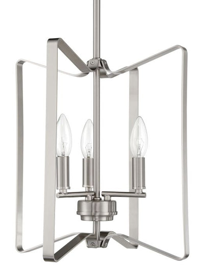 ##Antique Hardware## Shayna 3 Light Foyer in Brushed Polished Nickel