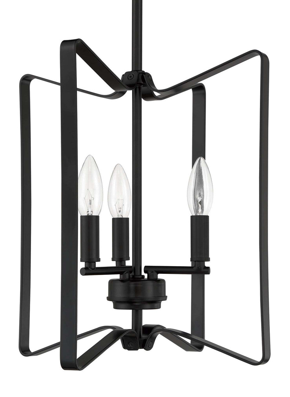 Shayna 3 Light Foyer in Flat Black
