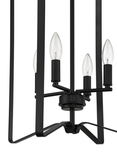 ##Antique Hardware## Shayna 4 Light Foyer in Flat Black