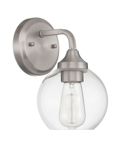 ##Antique Hardware## Glenda 1 Light Wall Sconce in Brushed Polished Nickel