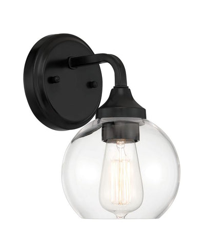 ##Antique Hardware## Glenda 1 Light Wall Sconce in Flat Black