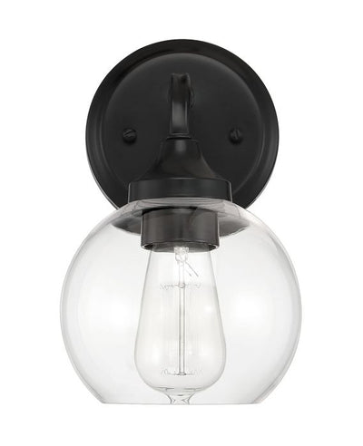 ##Antique Hardware## Glenda 1 Light Wall Sconce in Flat Black