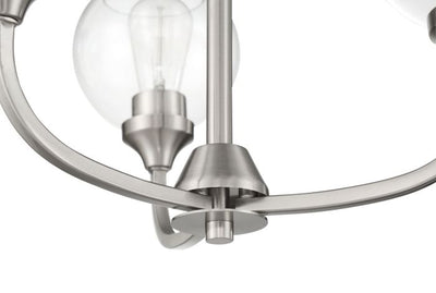 ##Antique Hardware## Glenda 3 Light Chandelier in Brushed Polished Nickel