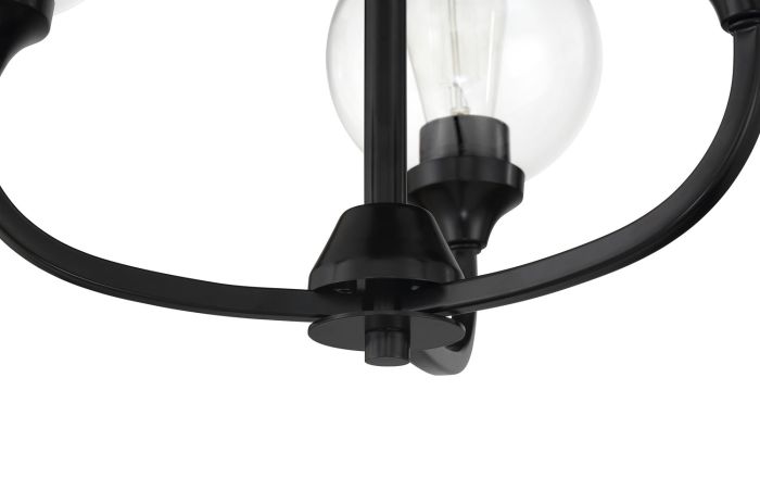 ##Antique Hardware## Glenda 3 Light Chandelier in Flat Black