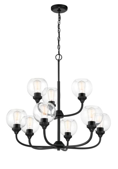 ##Antique Hardware## Glenda 9 Light Chandelier in Flat Black