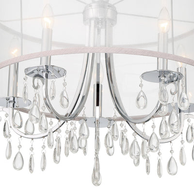 ##Antique Hardware## Hampton 5 Light Drum Shade Polished Chrome Chandelier