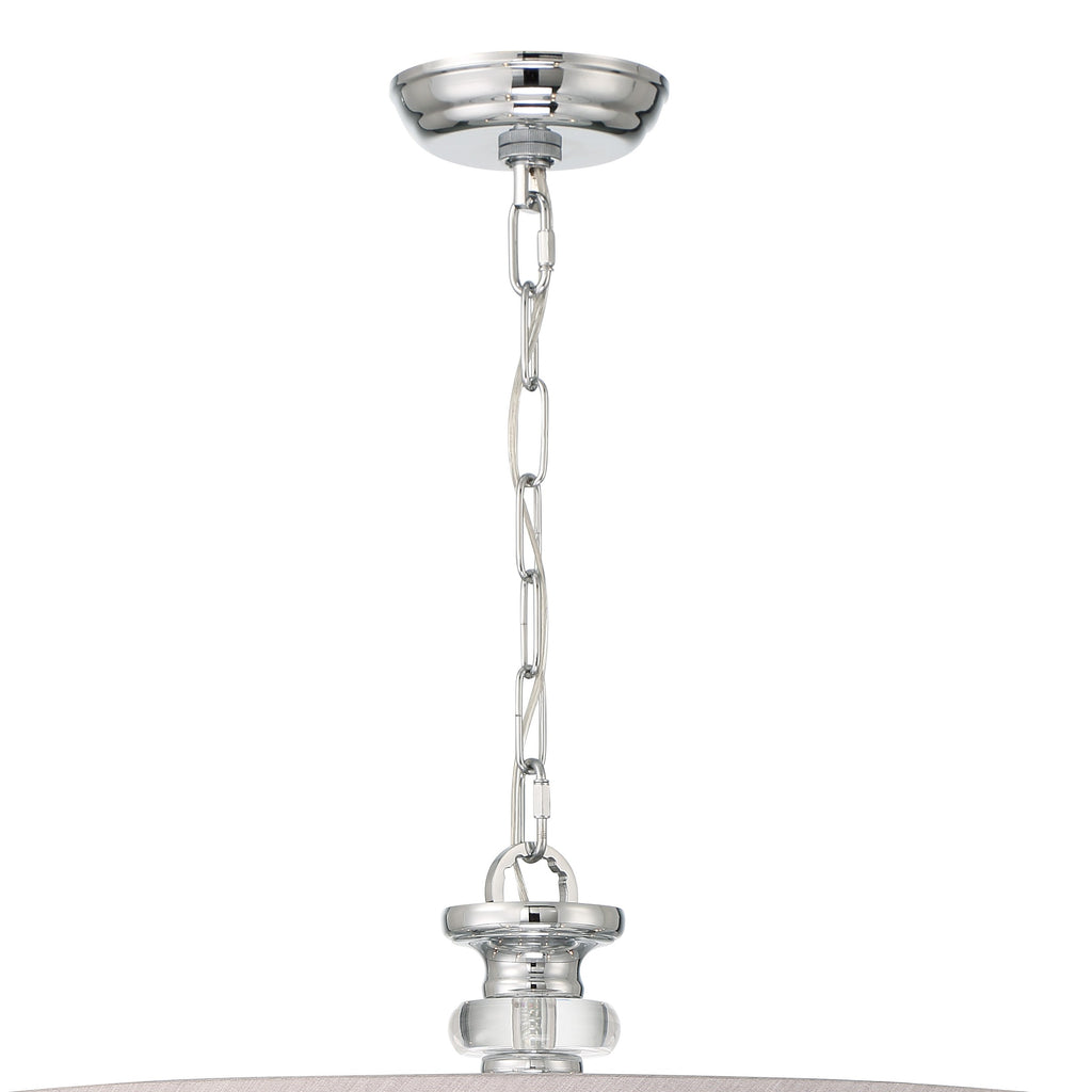 ##Antique Hardware## Hampton 5 Light Drum Shade Polished Chrome Chandelier