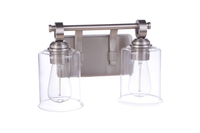 ##Antique Hardware## Romero 2 Light Vanity in Brushed Polished Nickel