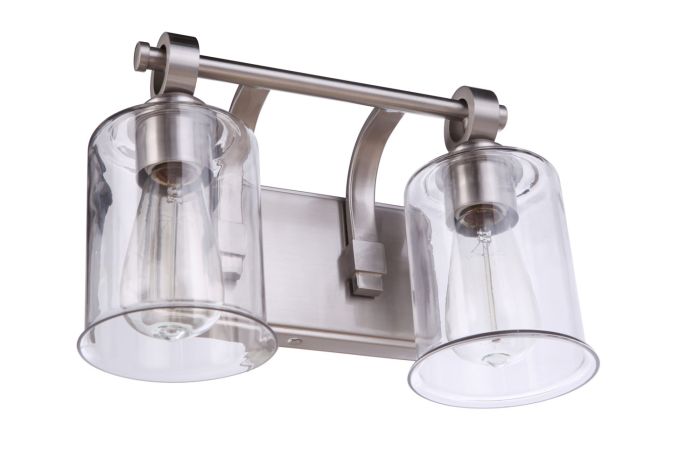 ##Antique Hardware## Romero 2 Light Vanity in Brushed Polished Nickel