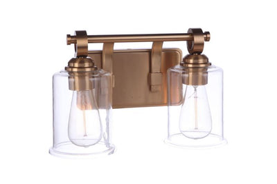 ##Antique Hardware## Romero 2 Light Vanity in Satin Brass