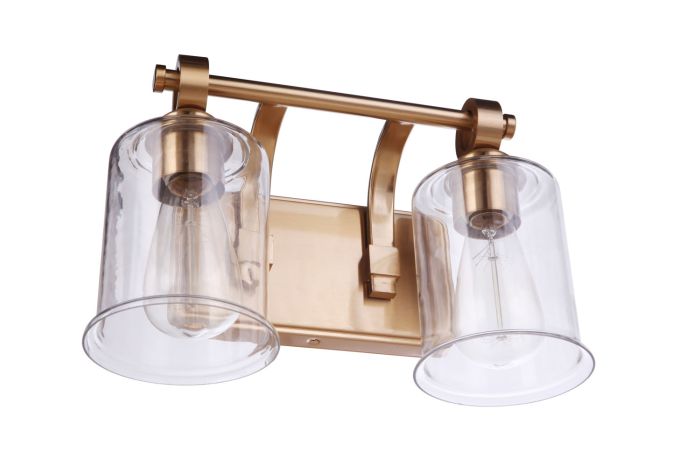 ##Antique Hardware## Romero 2 Light Vanity in Satin Brass