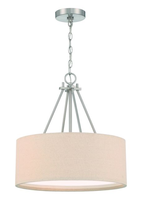 ##Antique Hardware## Duke 3 Light 18" Pendant in Brushed Polished Nickel