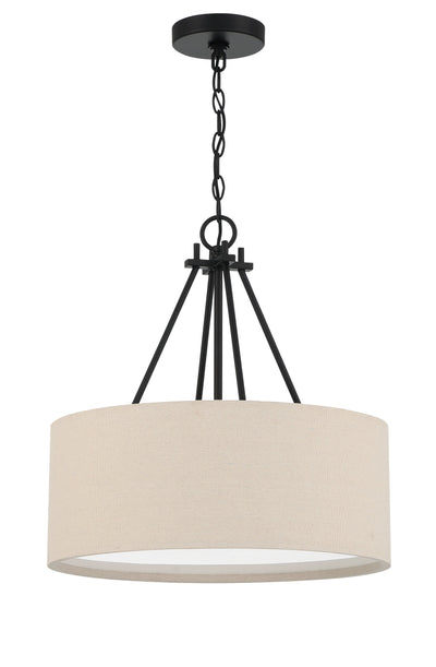 ##Antique Hardware## Duke 3 Light 18" Pendant in Flat Black