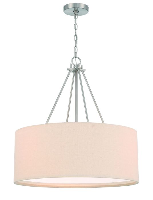 ##Antique Hardware## Duke 3 Light 24" Pendant in Brushed Polished Nickel