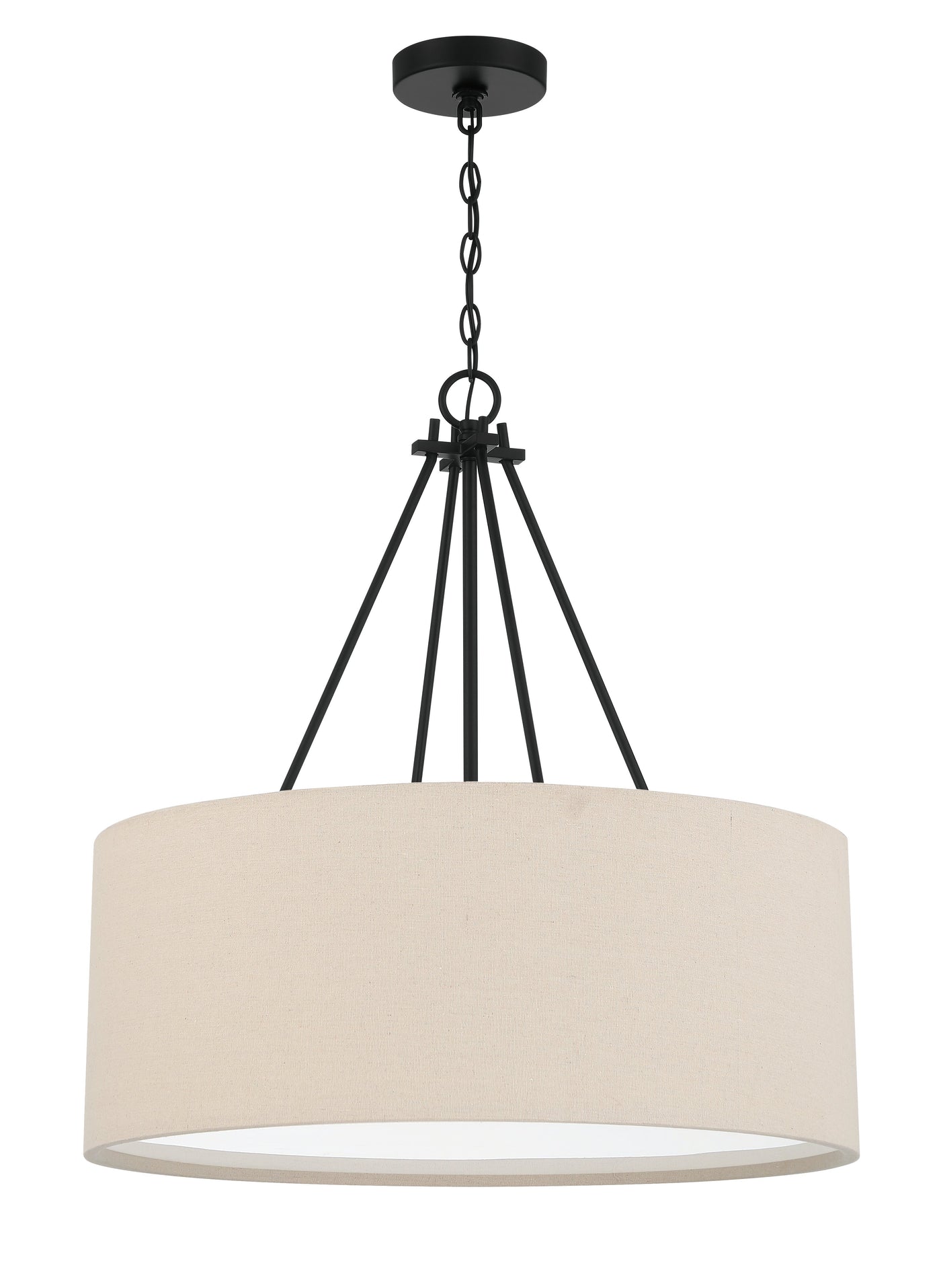 ##Antique Hardware## Duke 3 Light 24" Pendant in Flat Black