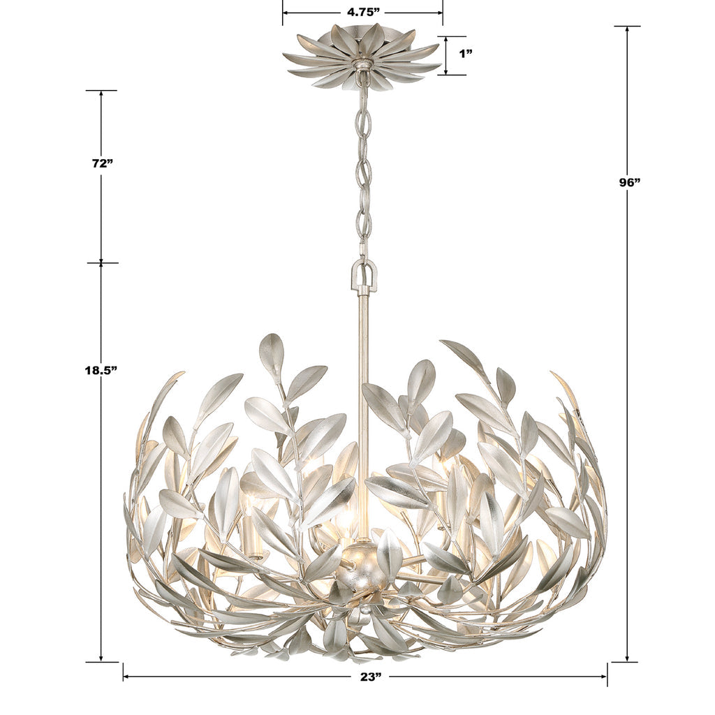 ##Antique Hardware## Broche 5 Light Antique Silver Chandelier