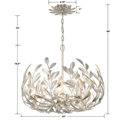 ##Antique Hardware## Broche 5 Light Antique Silver Chandelier