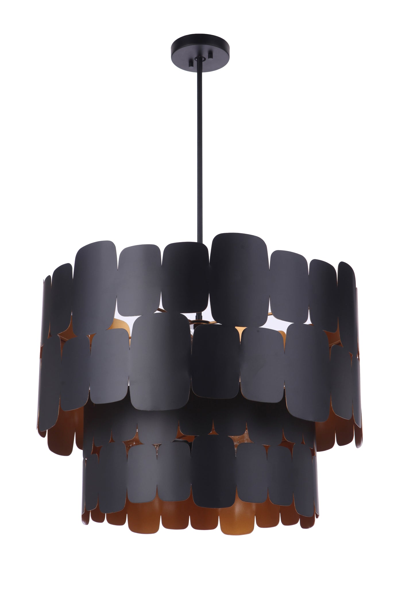 ##Antique Hardware## Sabrina 9 Light Pendant in Flat Black/Gold Luster