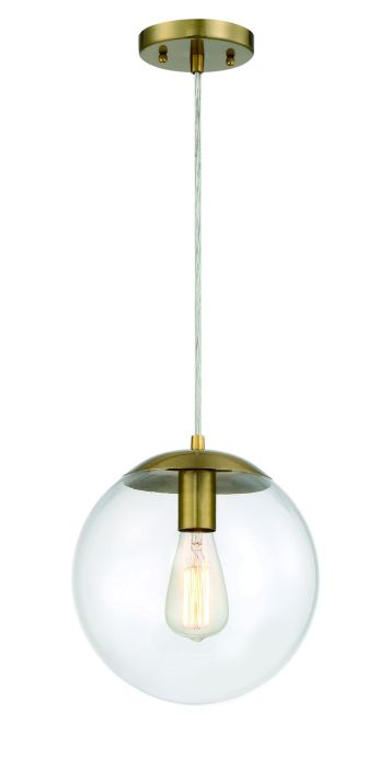 ##Antique Hardware## Gaze 1 Light 10" Pendant in Satin Brass