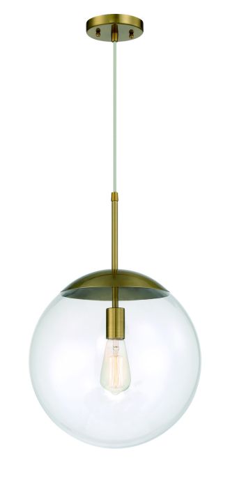 ##Antique Hardware## Gaze 1 Light 14" Pendant in Satin Brass