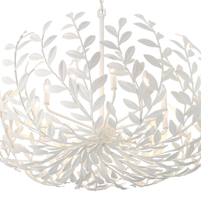 ##Antique Hardware## Broche 12 Light Matte White Chandelier