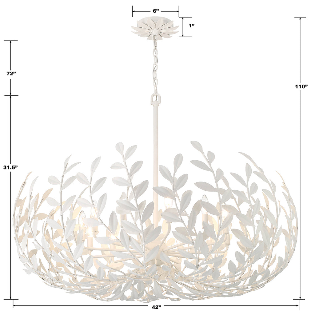 ##Antique Hardware## Broche 12 Light Matte White Chandelier