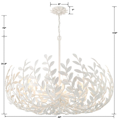 ##Antique Hardware## Broche 12 Light Matte White Chandelier