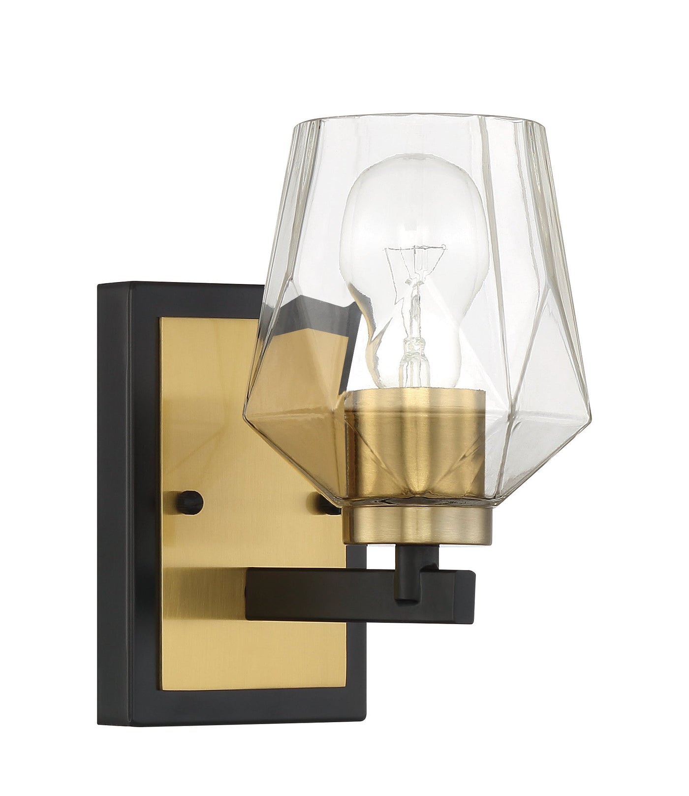 ##Antique Hardware## Avante Grand 1 Light Sconce in Flat Black/Satin Brass