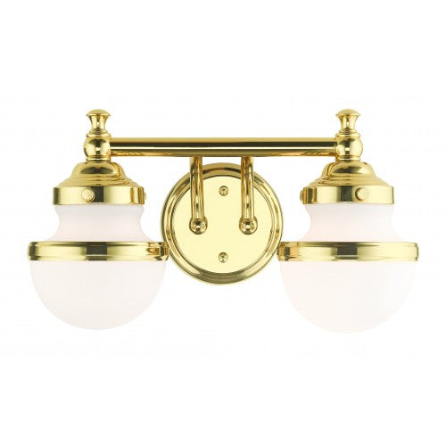 ##Antique Hardware## 2 Light Polished Brass Bath Vanity