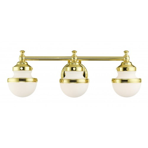 ##Antique Hardware## 3 Light Polished Brass Bath Vanity