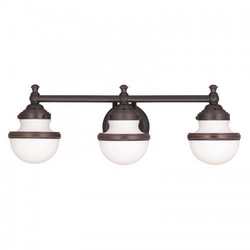 ##Antique Hardware## 3 Light Olde Bronze Bath Light