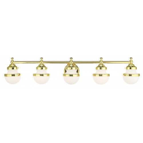 ##Antique Hardware## 5 Light Polished Brass Bath Vanity