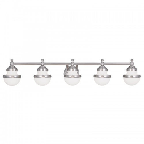 ##Antique Hardware## 5 Light Brushed Nickel Bath Light