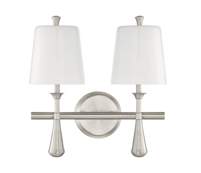 ##Antique Hardware## Palmer 2 Light Vanity in Brushed Polished Nickel