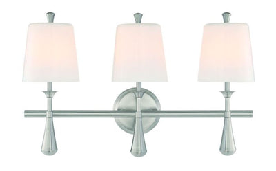 ##Antique Hardware## Palmer 3 Light Vanity in Brushed Polished Nickel