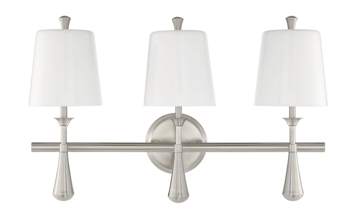 ##Antique Hardware## Palmer 3 Light Vanity in Brushed Polished Nickel