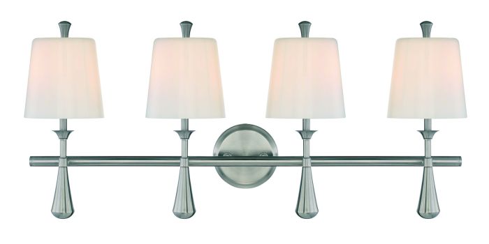 ##Antique Hardware## Palmer 4 Light Vanity in Brushed Polished Nickel