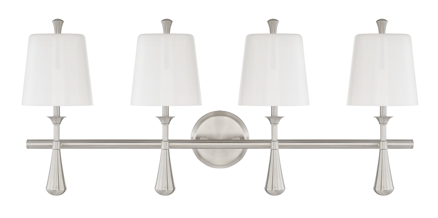 ##Antique Hardware## Palmer 4 Light Vanity in Brushed Polished Nickel