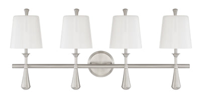 ##Antique Hardware## Palmer 4 Light Vanity in Brushed Polished Nickel