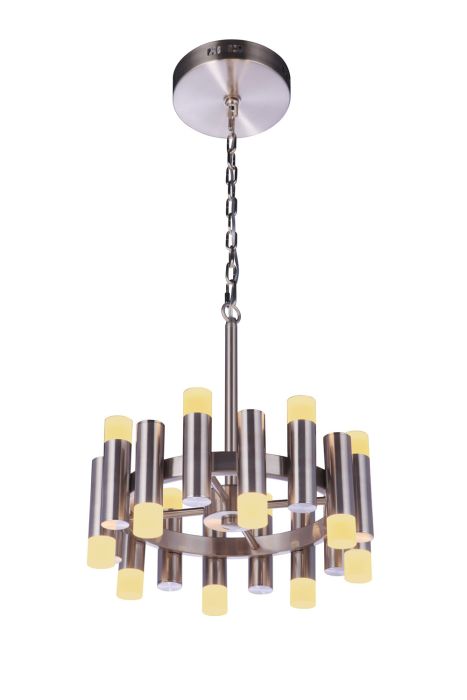 ##Antique Hardware## Simple Lux 16 Light LED Chandelier in Brushed Polished Nickel