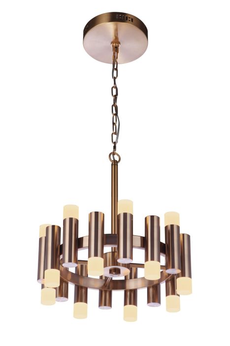 ##Antique Hardware## Simple Lux 16 Light LED Chandelier in Satin Brass